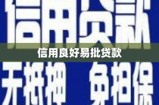 南乐信用良好易批贷款