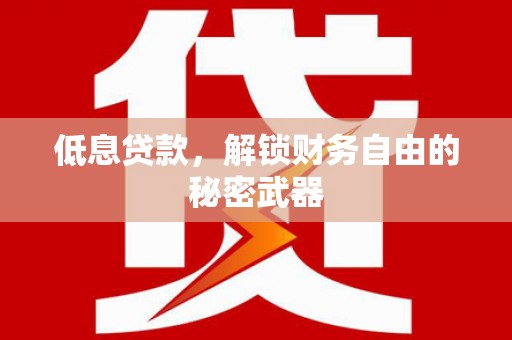 南乐低息贷款，解锁财务自由的秘密武器