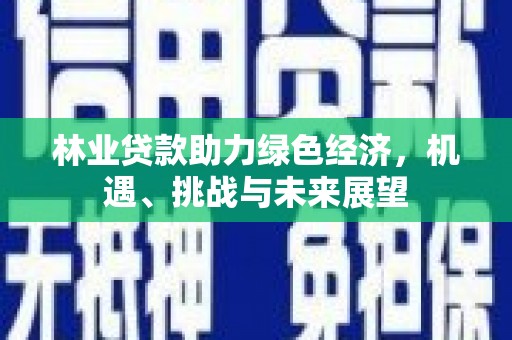 南乐林业贷款助力绿色经济，机遇、挑战与未来展望