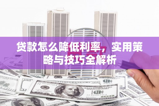 南乐贷款怎么降低利率，实用策略与技巧全解析