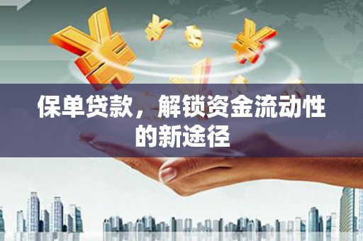 南乐保单贷款，解锁资金流动性的新途径
