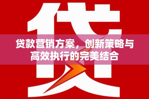 南乐贷款营销方案，创新策略与高效执行的完美结合