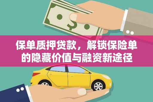 南乐保单质押贷款，解锁保险单的隐藏价值与融资新途径