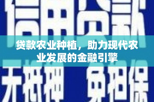 南乐贷款农业种植，助力现代农业发展的金融引擎