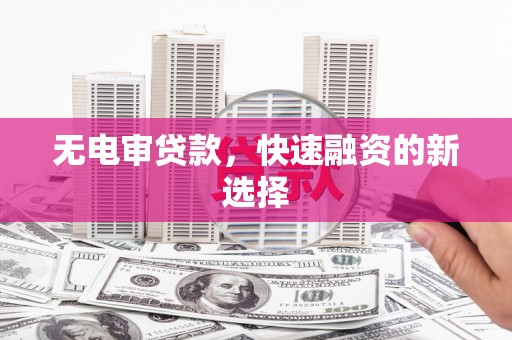 南乐无电审贷款，快速融资的新选择