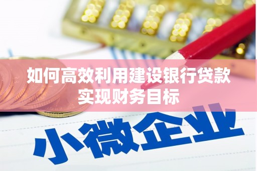 南乐如何高效利用建设银行贷款实现财务目标