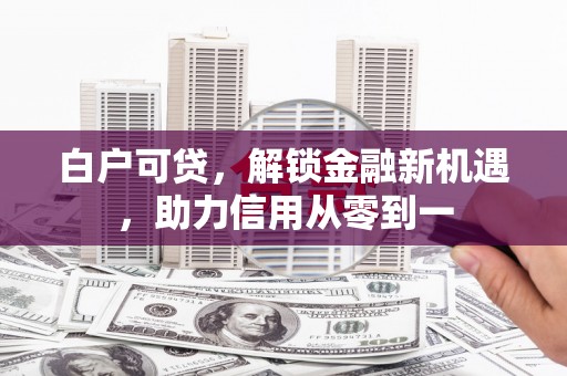 南乐白户可贷，解锁金融新机遇，助力信用从零到一
