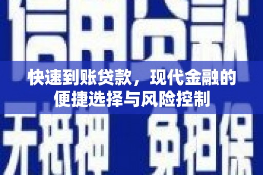 南乐快速到账贷款，现代金融的便捷选择与风险控制