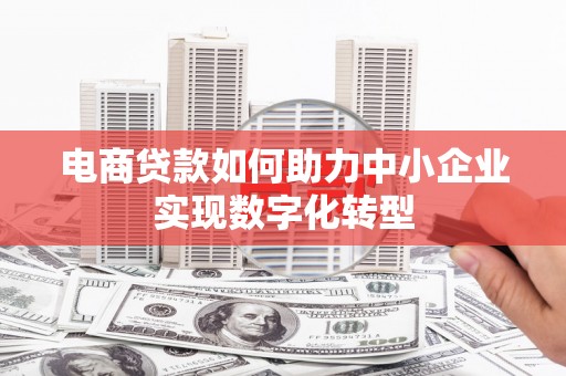 南乐电商贷款如何助力中小企业实现数字化转型