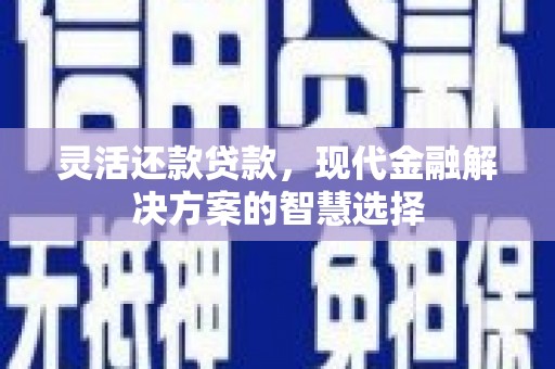 南乐灵活还款贷款，现代金融解决方案的智慧选择