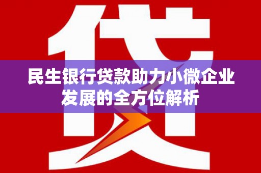 南乐民生银行贷款助力小微企业发展的全方位解析