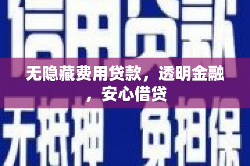 南乐无隐藏费用贷款，透明金融，安心借贷
