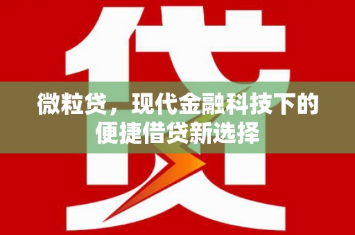 南乐微粒贷，现代金融科技下的便捷借贷新选择