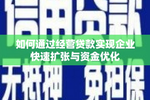 南乐如何通过经营贷款实现企业快速扩张与资金优化