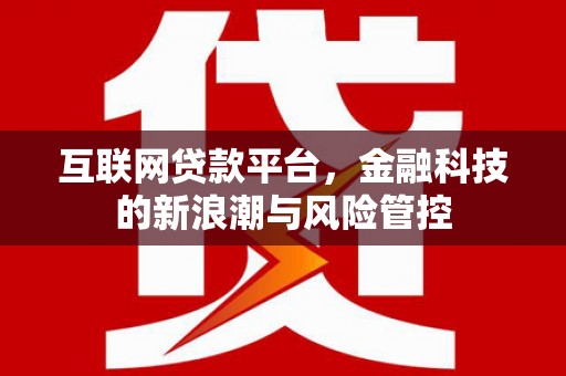 南乐互联网贷款平台，金融科技的新浪潮与风险管控