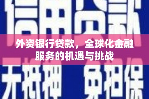 南乐外资银行贷款，全球化金融服务的机遇与挑战