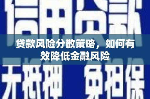 南乐贷款风险分散策略，如何有效降低金融风险