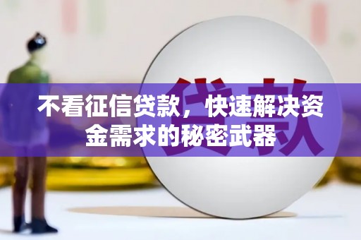 南乐不看征信贷款，快速解决资金需求的秘密武器