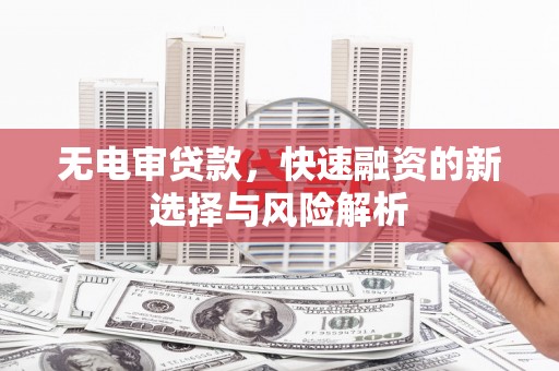 南乐无电审贷款，快速融资的新选择与风险解析