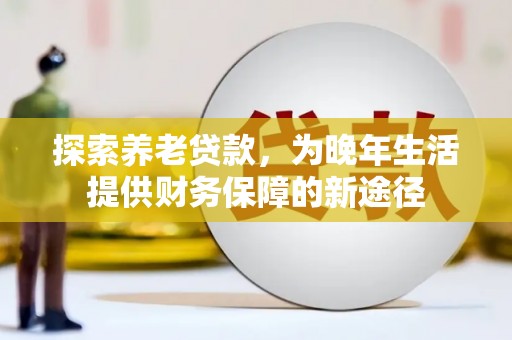 南乐探索养老贷款，为晚年生活提供财务保障的新途径