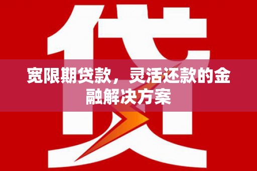 南乐宽限期贷款，灵活还款的金融解决方案