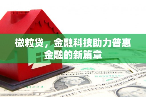 南乐微粒贷，金融科技助力普惠金融的新篇章