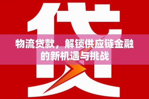 南乐物流贷款，解锁供应链金融的新机遇与挑战