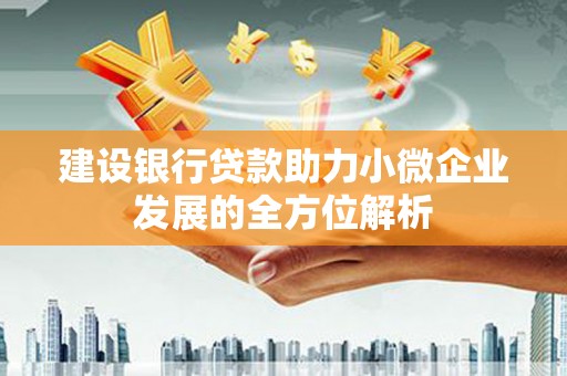 南乐建设银行贷款助力小微企业发展的全方位解析